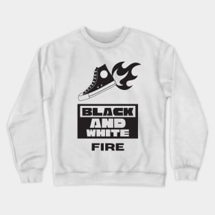 Black and White fire Crewneck Sweatshirt